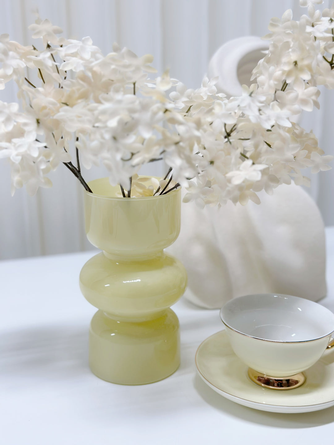 Sweet Pastel Yellow Glass Vase
