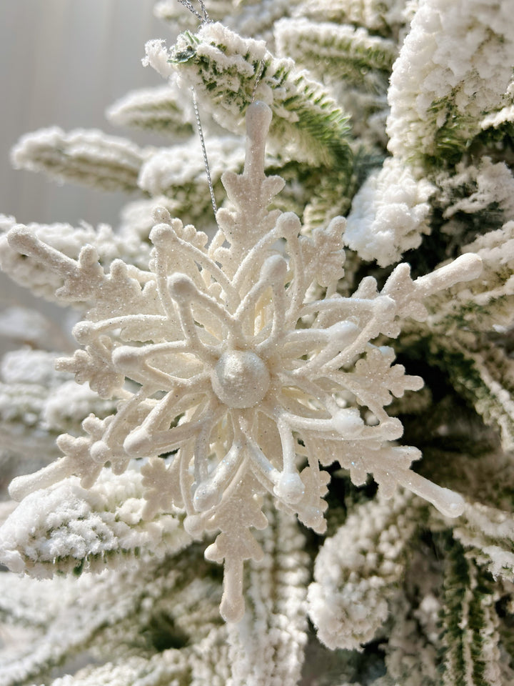 White Resin 3D Snowflake Ornament