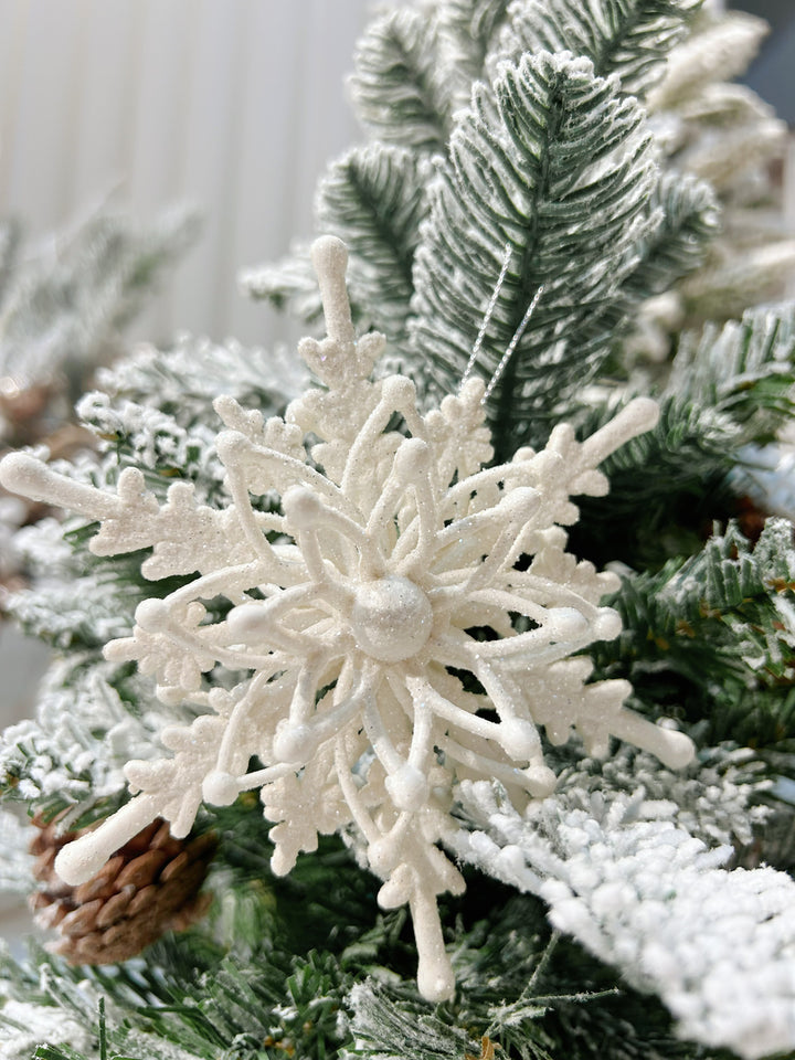 White Resin 3D Snowflake Ornament