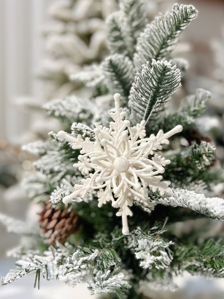 White Resin 3D Snowflake Ornament