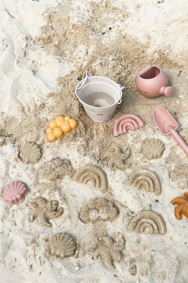 Rainbow & Clouds Silicone Bucket Beach Toy Set