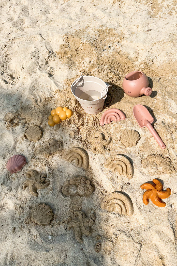 Rainbow & Clouds Silicone Bucket Beach Toy Set