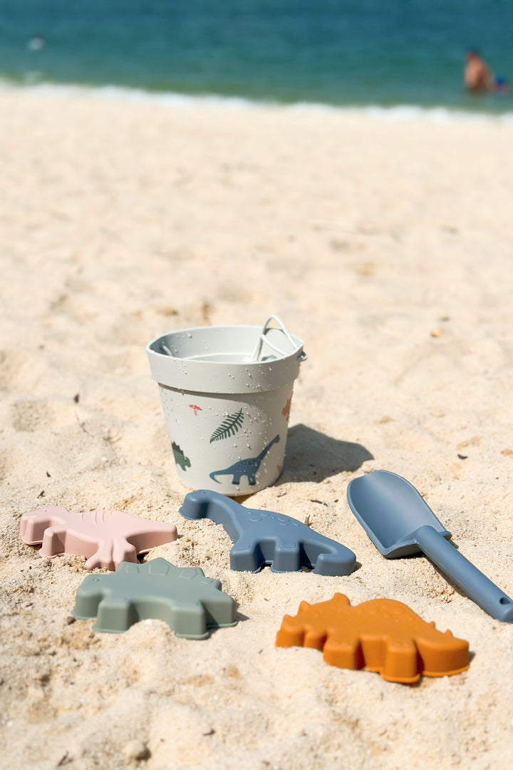 Dino Silicone Bucket Beach Toy Set