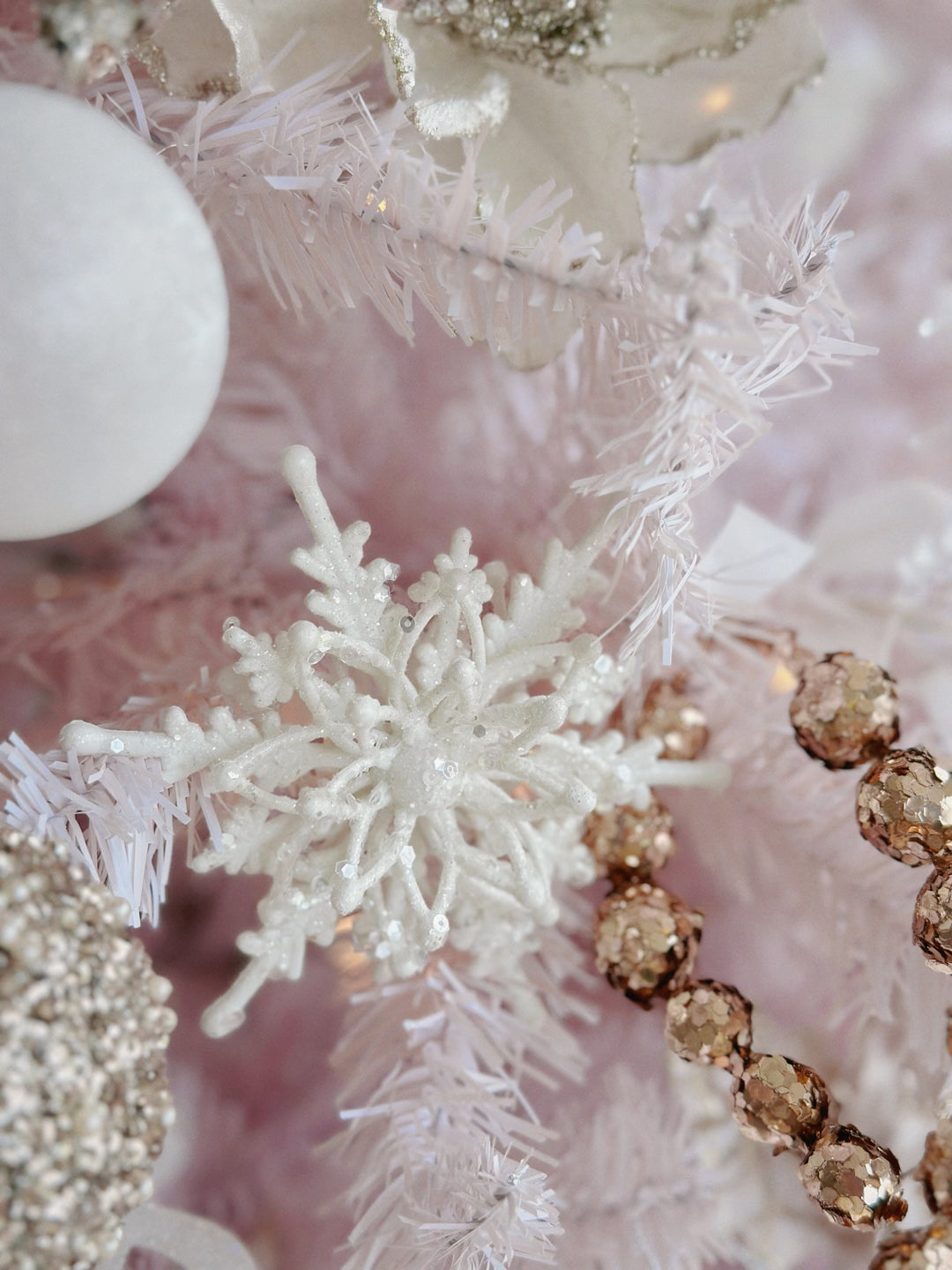 White Resin 3D Snowflake Ornament