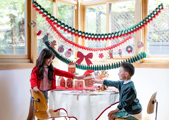 PRE-ORDER (6-8 Oct): Colourful Christmas Cutouts Paper Banner 7ft