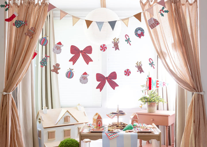 PRE-ORDER (6-8 Oct): Colourful Christmas Cutouts Paper Banner 7ft