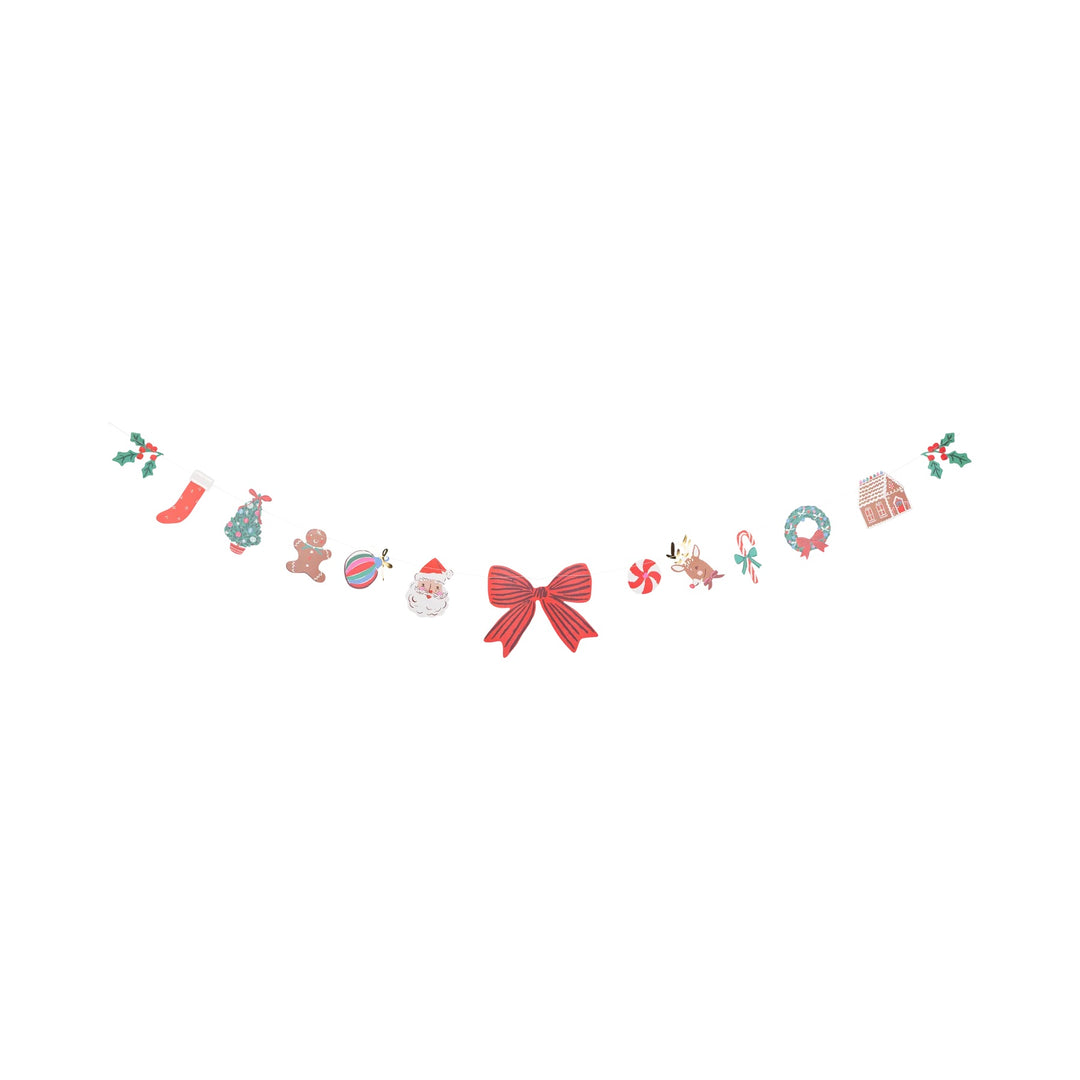 PRE-ORDER (6-8 Oct): Colourful Christmas Cutouts Paper Banner 7ft