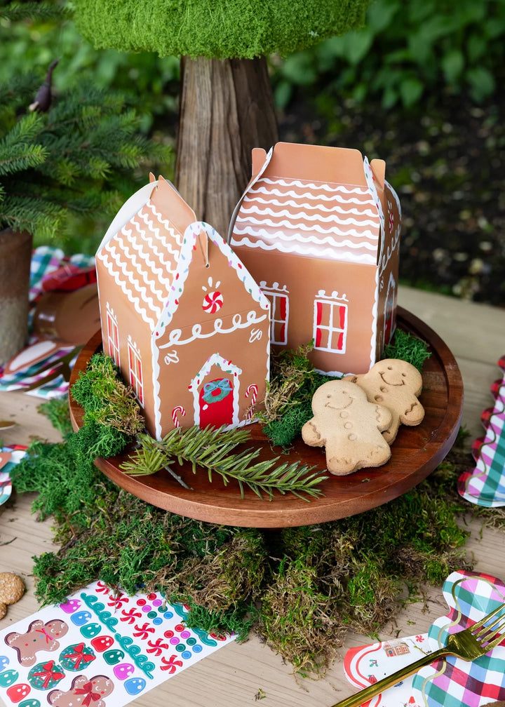 PRE-ORDER (6-8 Oct): Gingerbread House Treat Boxes with Stickers (set of 6)