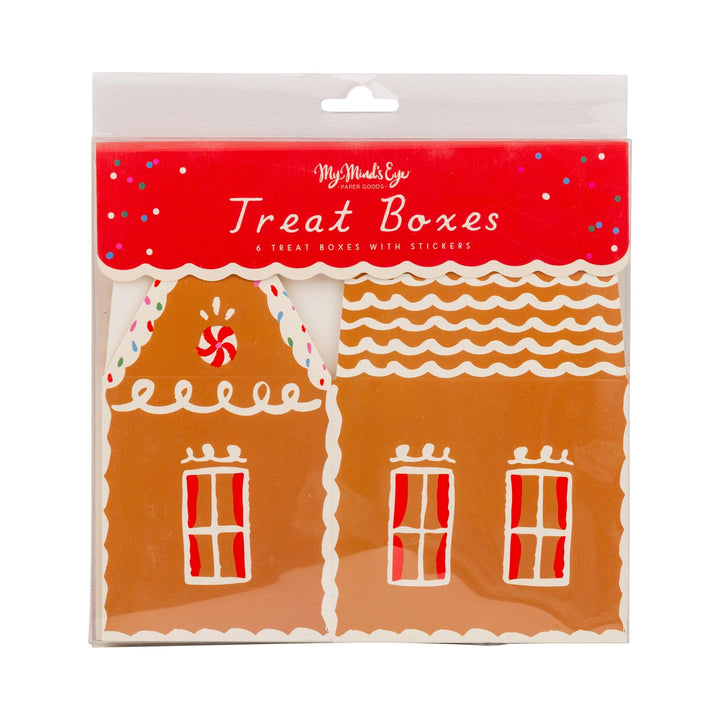 PRE-ORDER (6-8 Oct): Gingerbread House Treat Boxes with Stickers (set of 6)