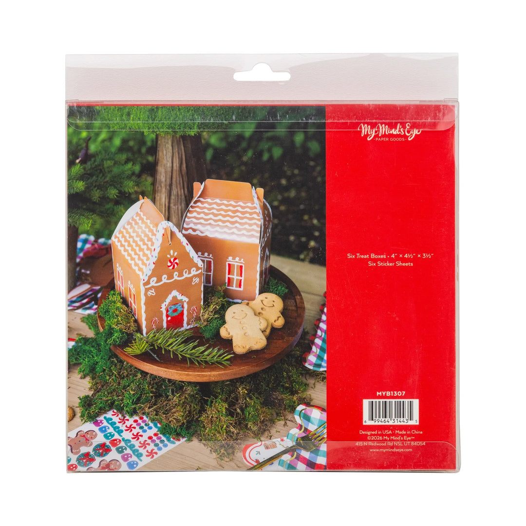PRE-ORDER (6-8 Oct): Gingerbread House Treat Boxes with Stickers (set of 6)