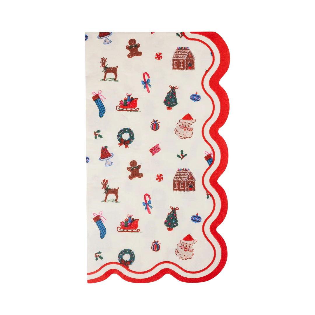 PRE-ORDER (6-8 Oct): Santa and Gingerbread Print Paper Dinner Napkins