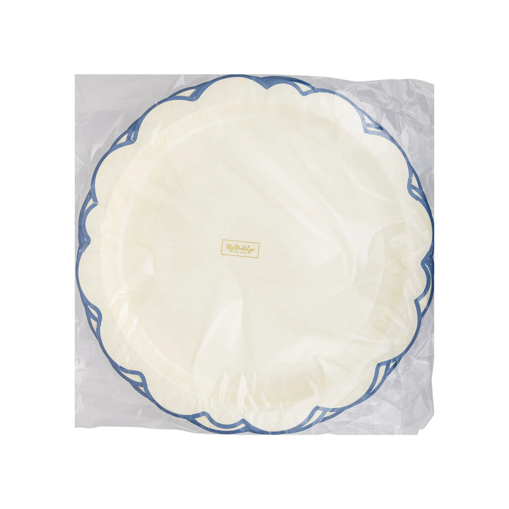 PRE-ORDER (26/09-02/10): Pembroke Cream with Blue Edge 12" Paper Plate