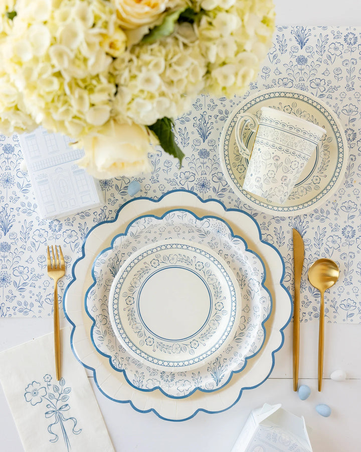 PRE-ORDER (26/09-02/10): Pembroke Cream with Blue Edge 12" Paper Plate