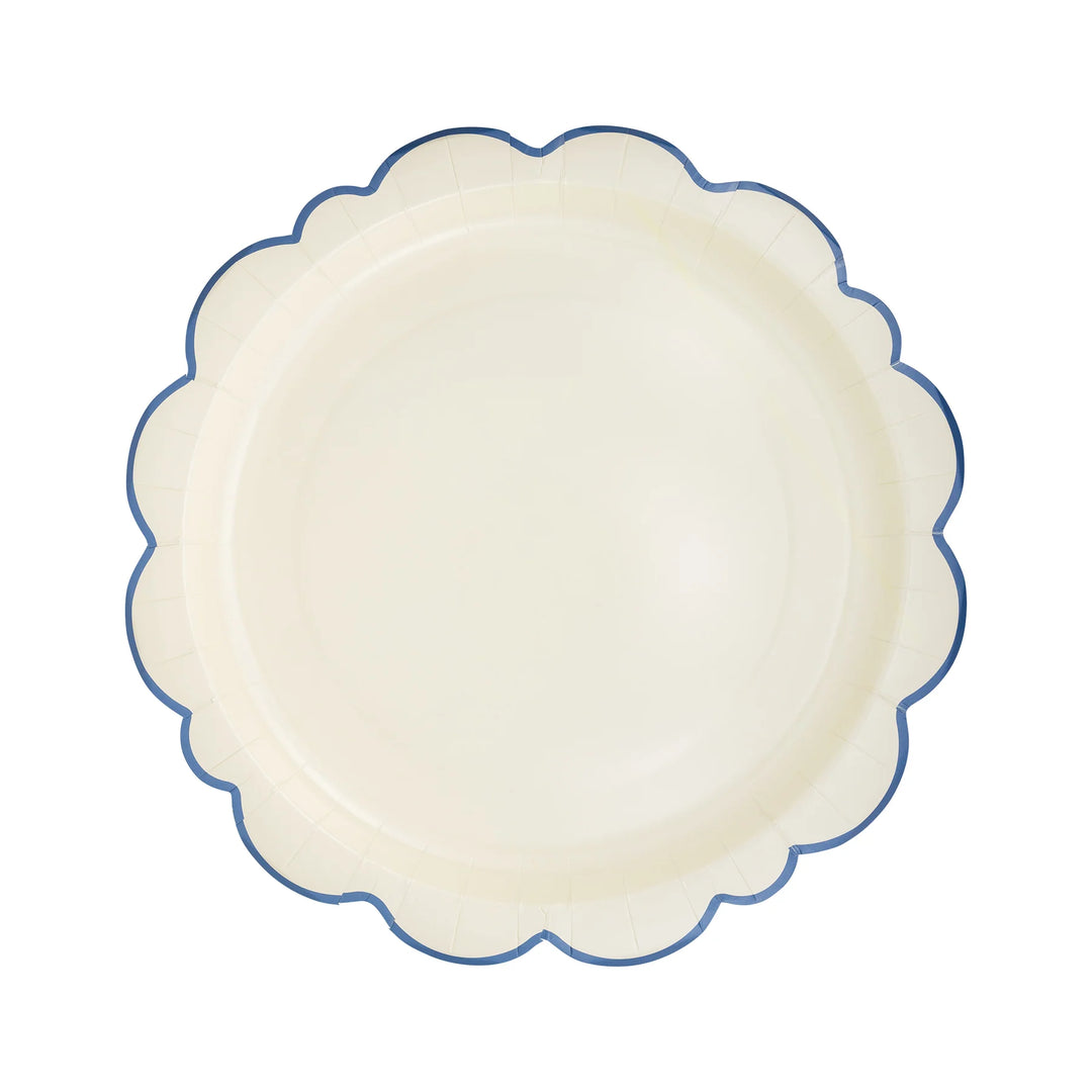 PRE-ORDER (26/09-02/10): Pembroke Cream with Blue Edge 12" Paper Plate