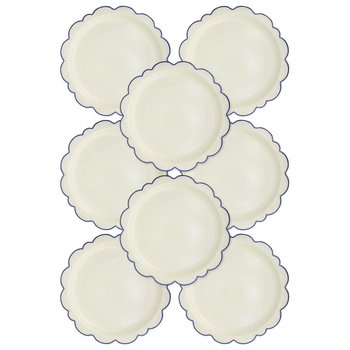 PRE-ORDER (26/09-02/10): Pembroke Cream with Blue Edge 12" Paper Plate