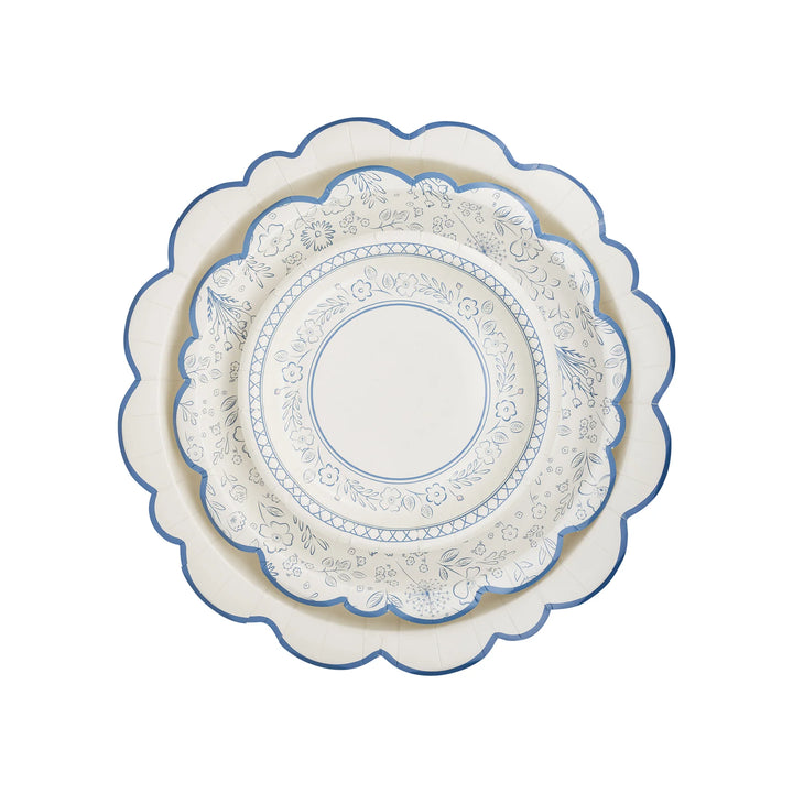 PRE-ORDER (26/09-02/10): Pembroke Cream with Blue Edge 12" Paper Plate