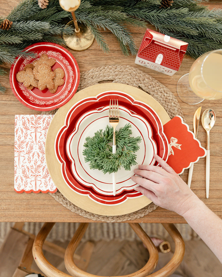 PRE-ORDER (6-8 Oct): Classic Noel Scalloped Paper Plates (4 options)