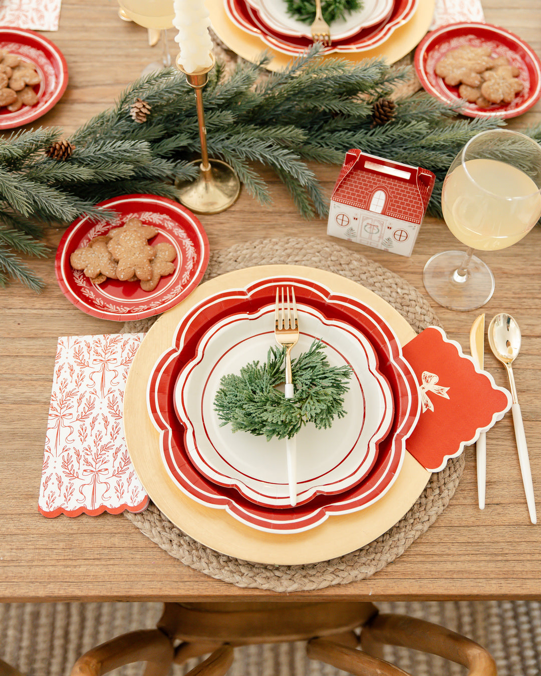 PRE-ORDER (26/09-02/10): Red/Gold Bow Cocktail Napkin