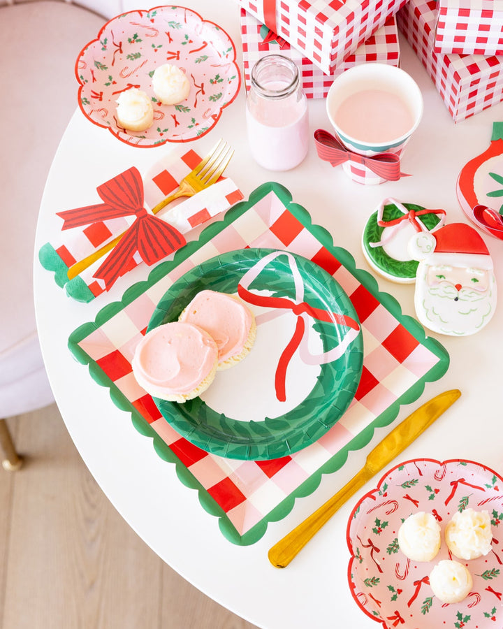 PRE-ORDER (26/09-02/10): Plaid Napkin with Bow Paper Ring