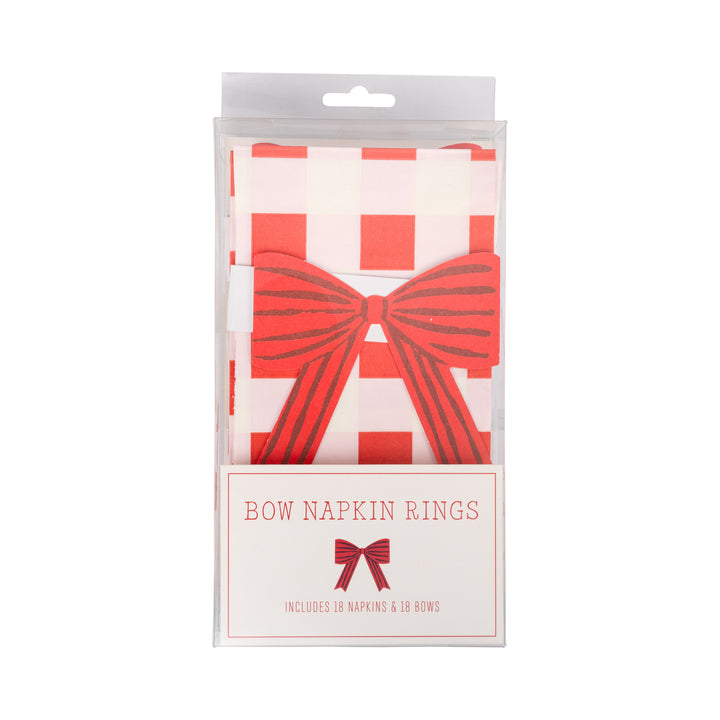 PRE-ORDER (26/09-02/10): Plaid Napkin with Bow Paper Ring
