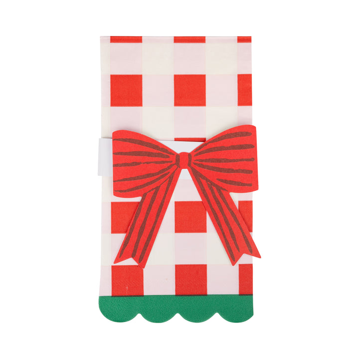 PRE-ORDER (26/09-02/10): Plaid Napkin with Bow Paper Ring