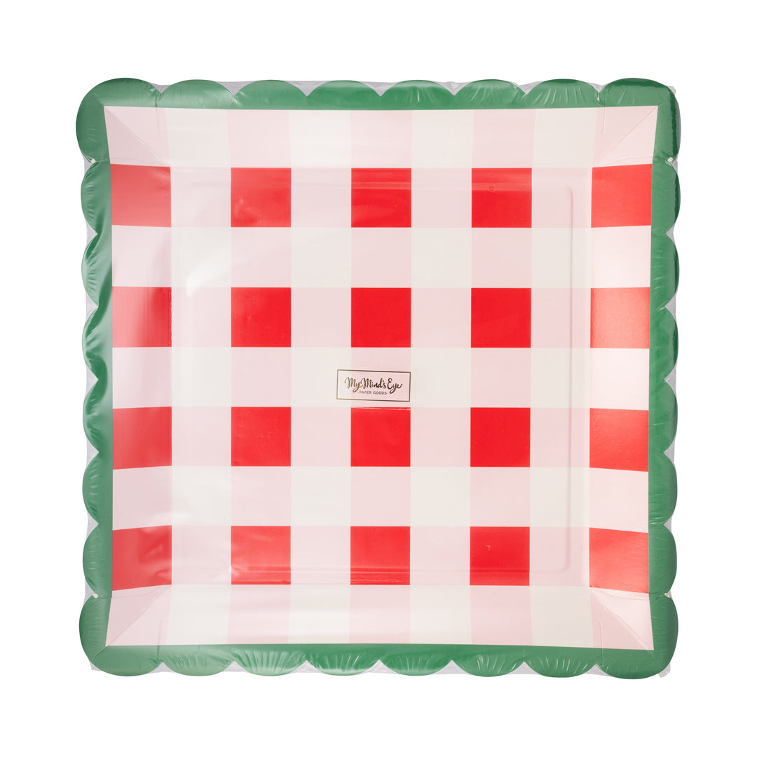 PRE-ORDER (26/09-02/10): Plaid Scalloped Edge Plate 10"