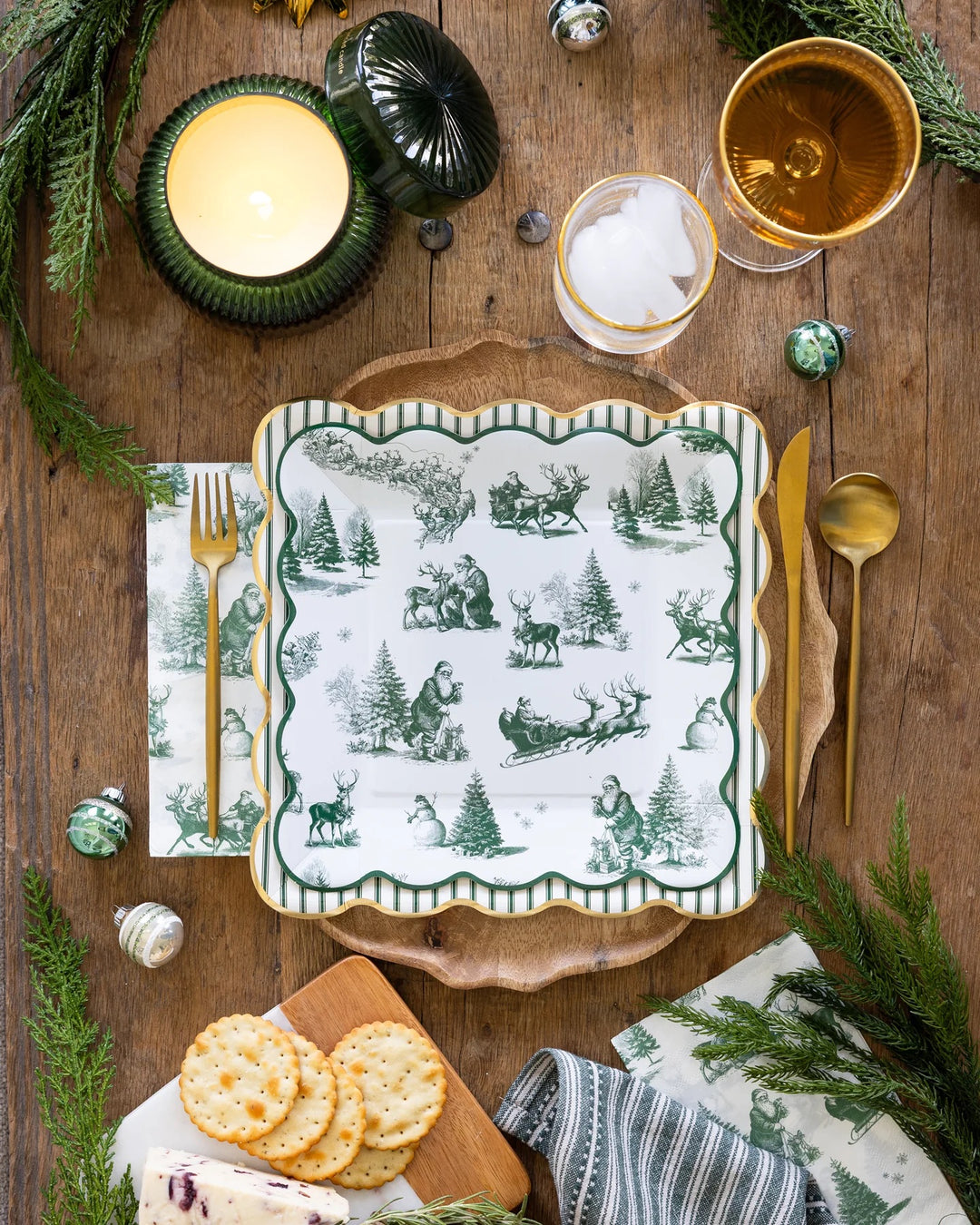PRE-ORDER (6-8 Oct): Vintage Winter Toile Paper Plate (3 options)