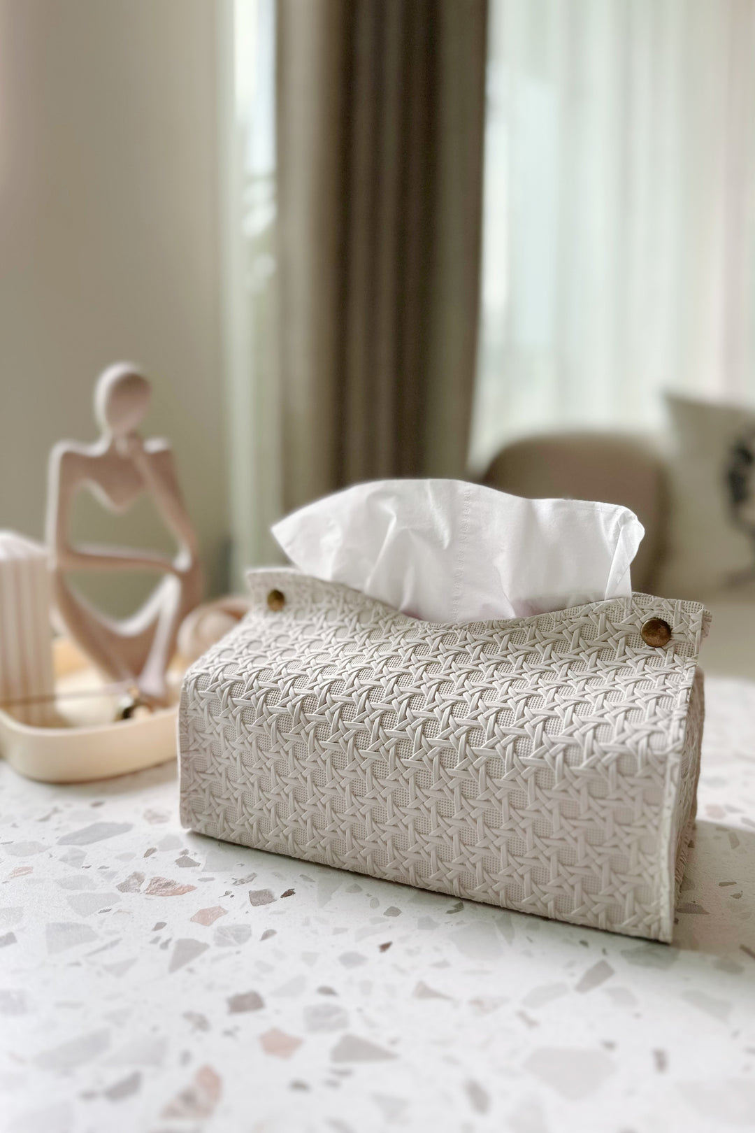 PRE-ORDER (15-21 Mar): Embossed Woven Faux Leather Tissue Paper Cover (2 colours)
