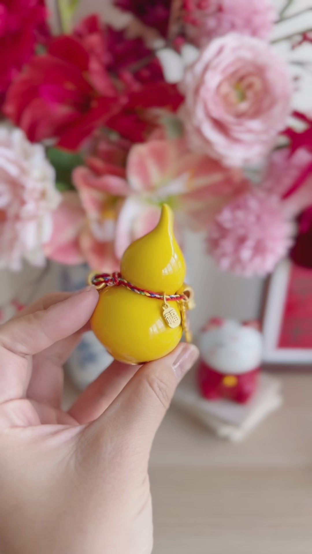 Prosperity Gourd Porcelain Charm (3 colours)