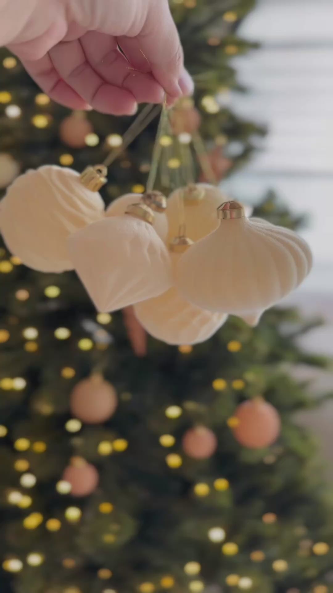 Clay Peach Velvet Mini Bauble Set (pack of 19)