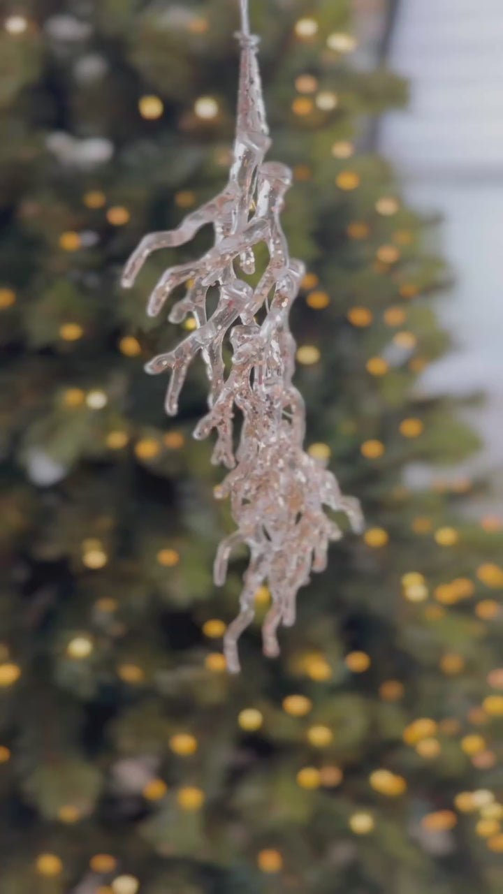 Gilded Coral Icicle Ornament (2-sizes)