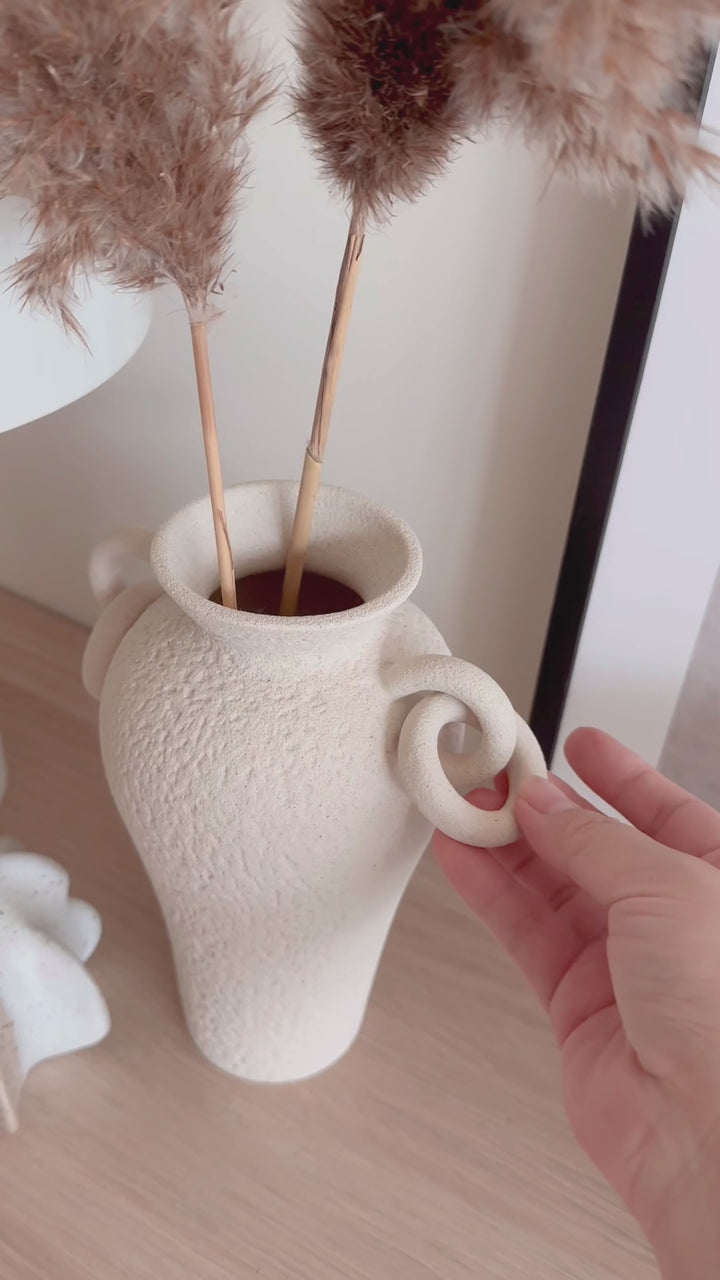 Textured Terra Amphora Vase