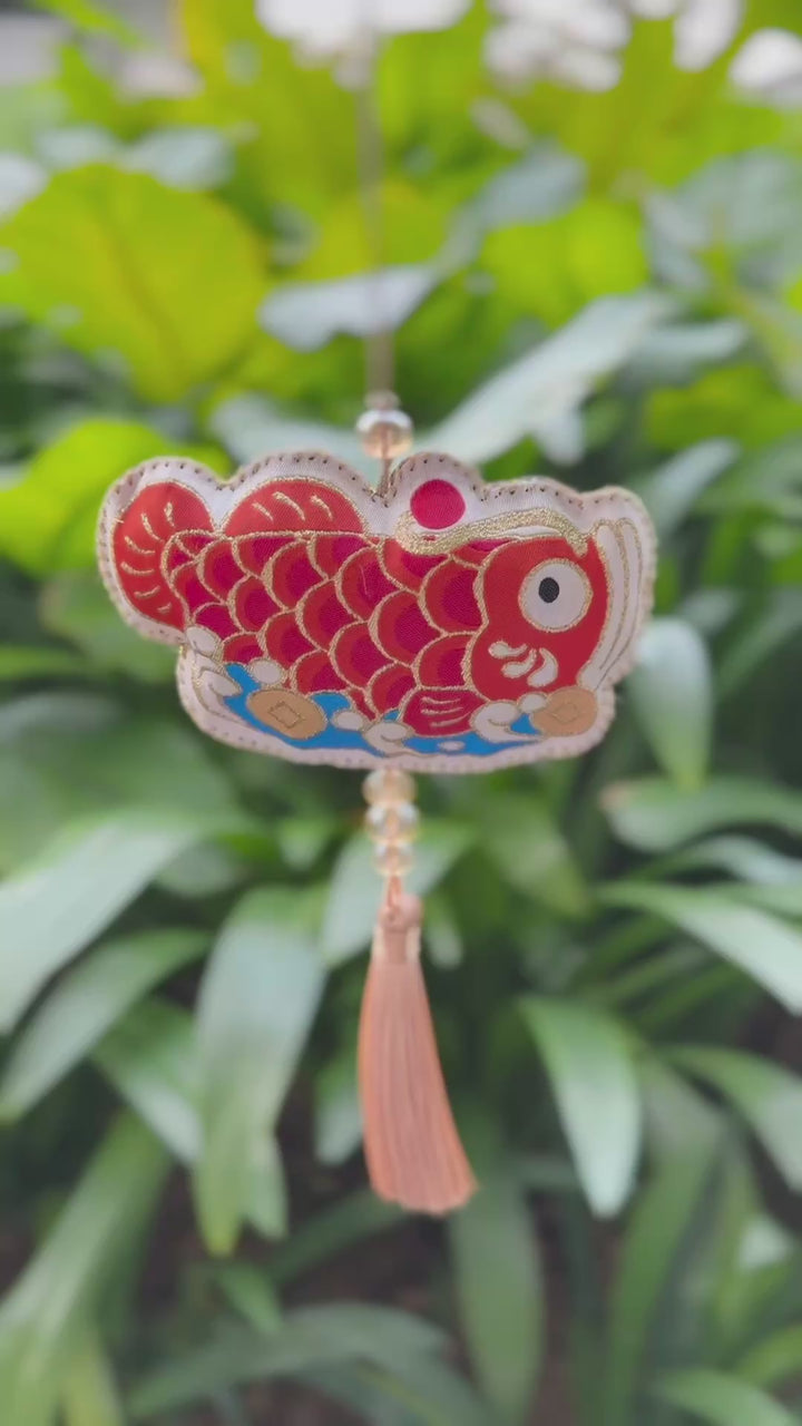 Koi of Blessings Herbal Tassel Charm（锦鲤纳福香囊）