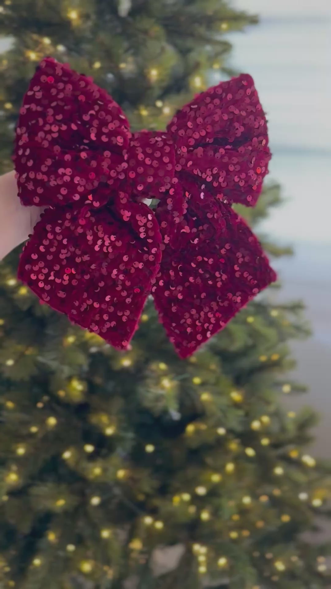 Crimson Sequin Bow