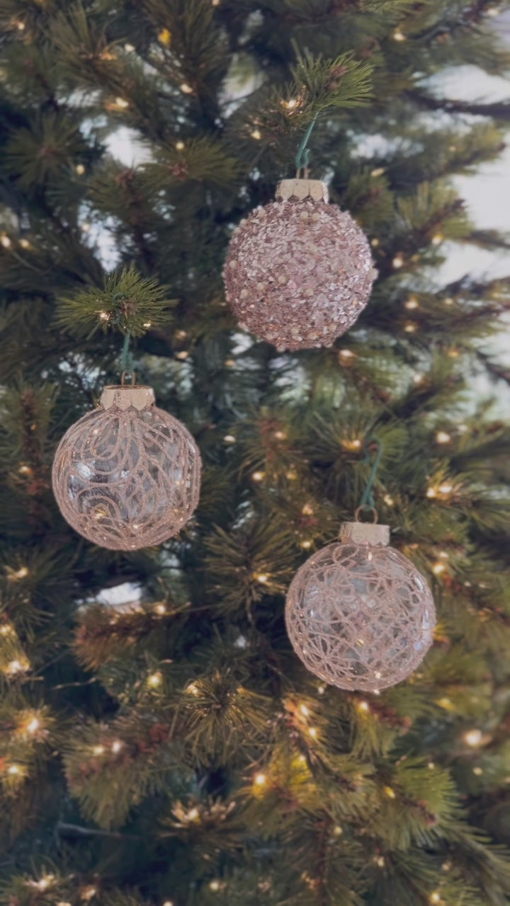 PRE-ORDER (17-21 Oct): Shimmering Champagne Delight 8cm Bauble Set (set of 6)
