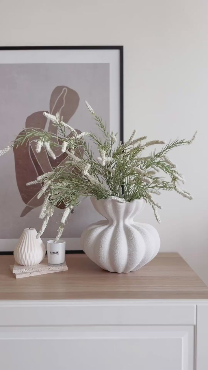 White Contour Harmony Sculpted Vase