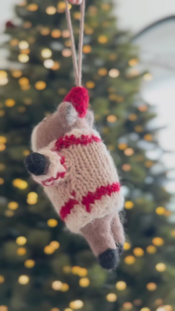 Cosy Jumper Bear Wool Felt Ornament
