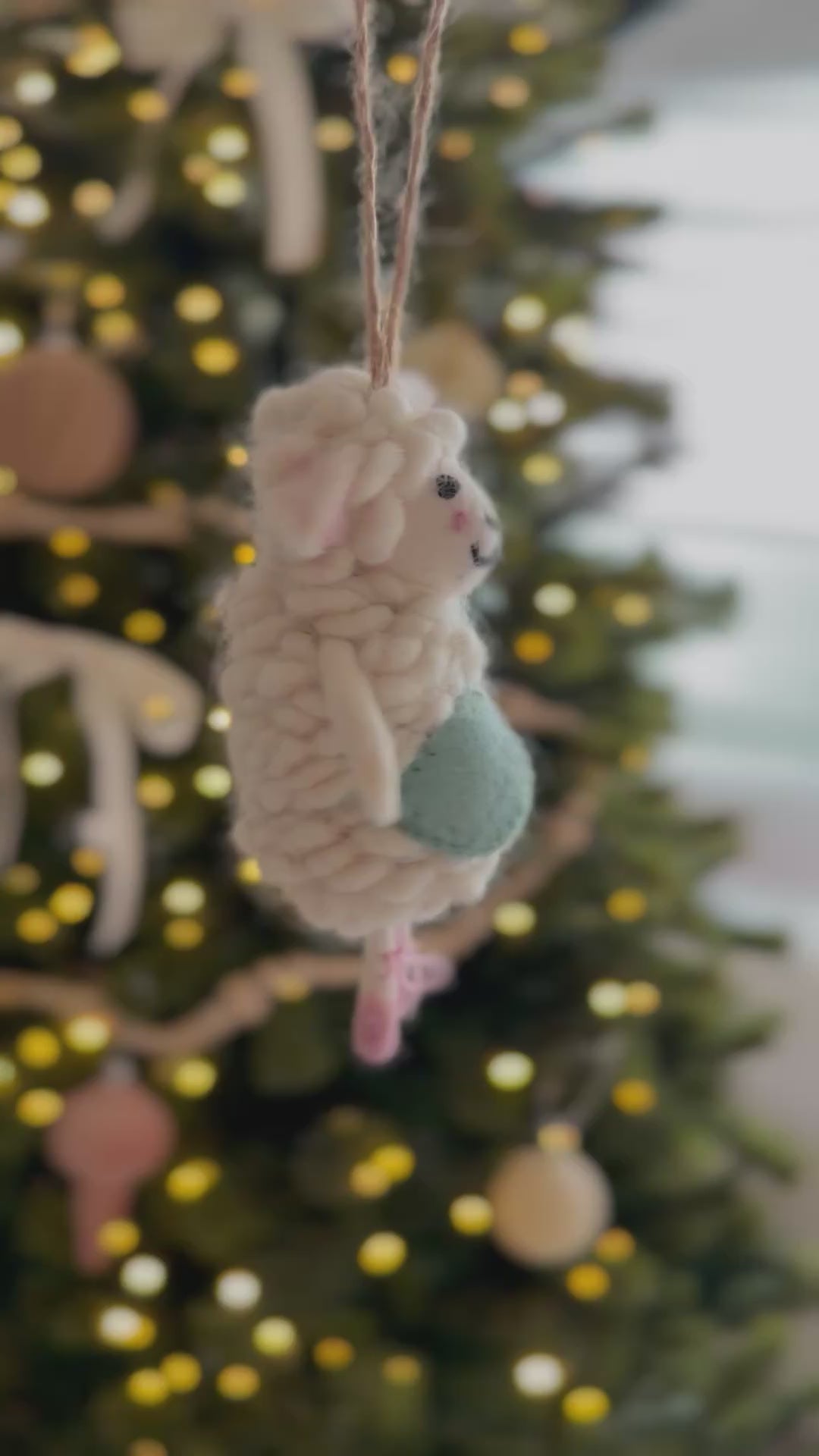 Festive Felt Sheep Ornament