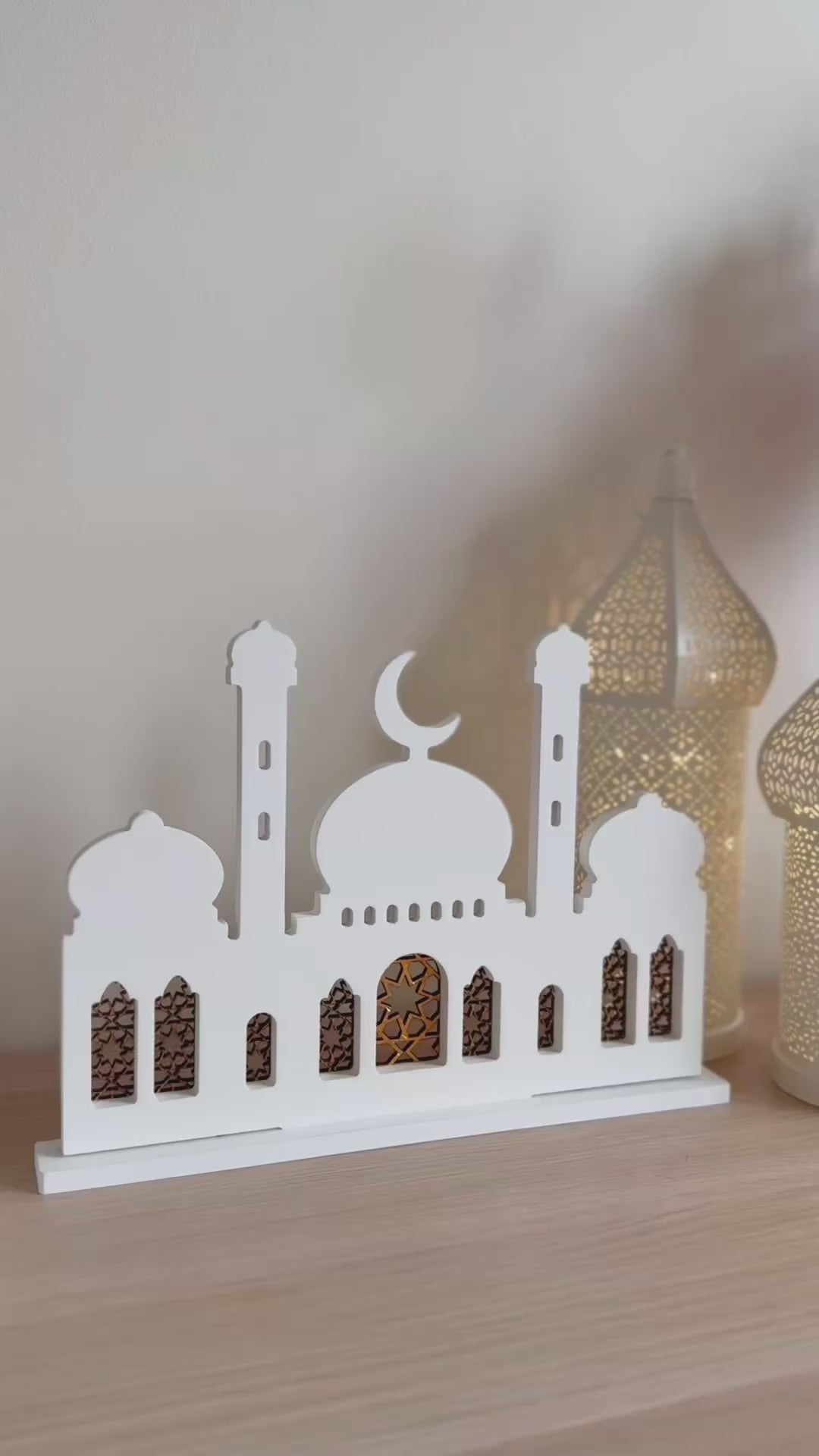 Crescent Mosque Silhouette Decor