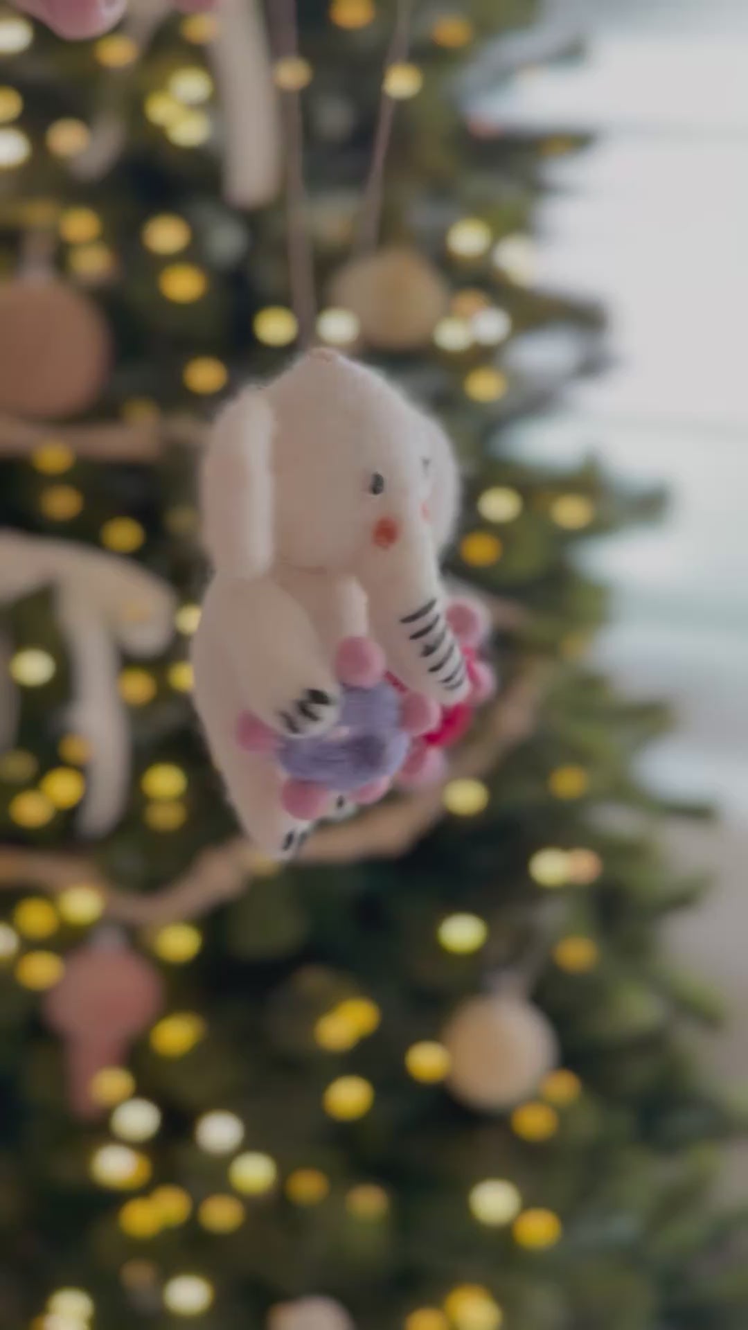 Cuddle Time Elephant Felt Ornament