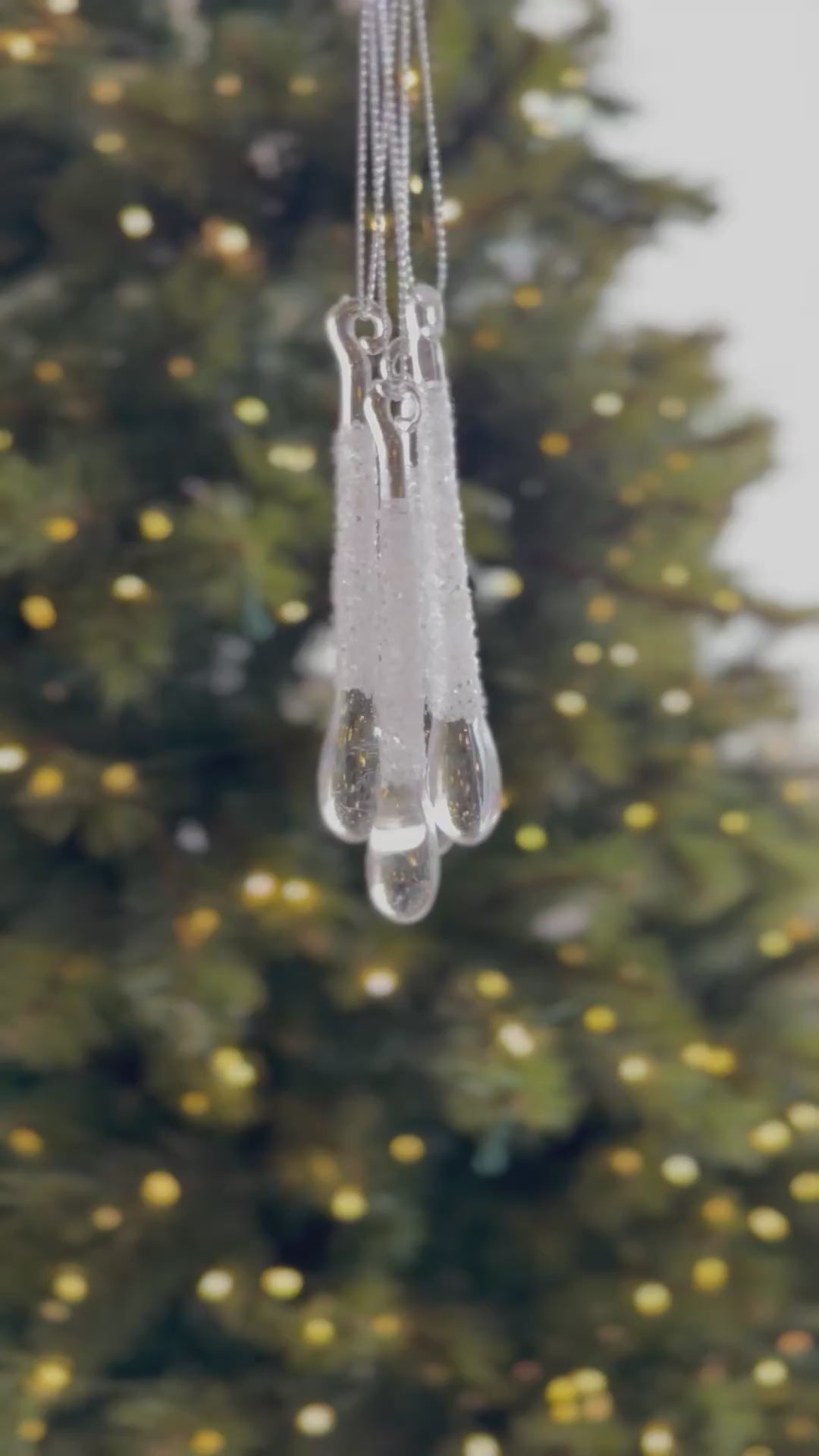 Frosted Dewdrop Ornament Set (Set of 4)