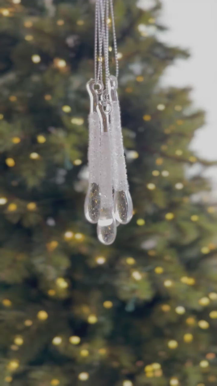 Frosted Dewdrop Ornament Set (Set of 4)