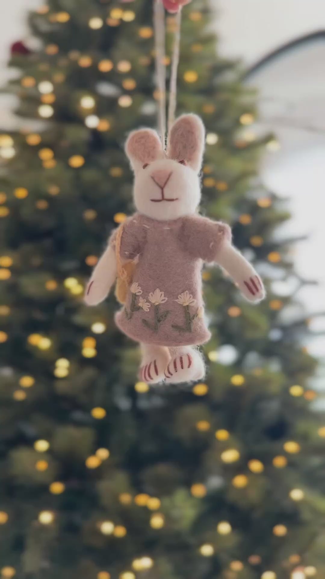 Daisy Dress Bunny Wool Felt Ornament