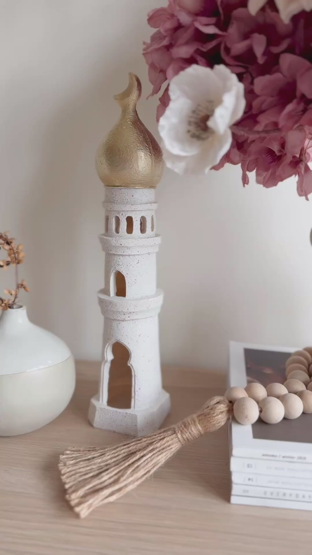 Golden Crescent Minaret Decor