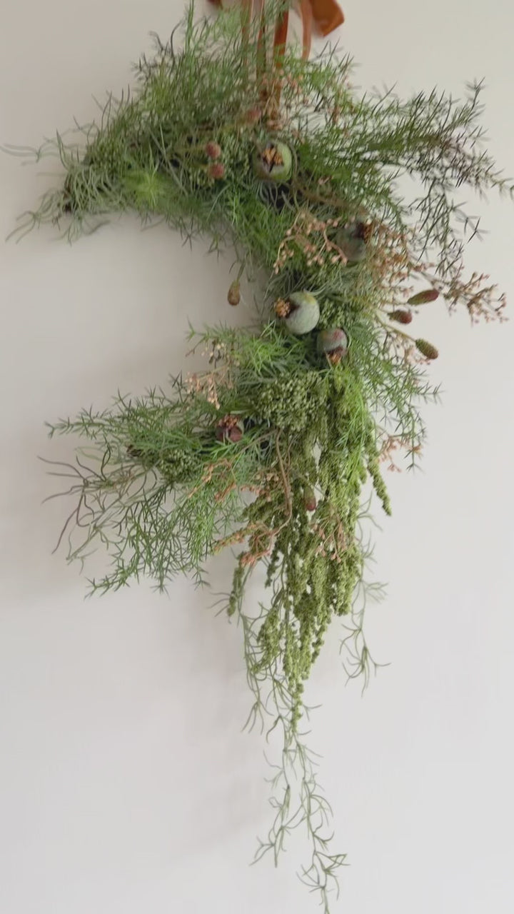 Woodland Drift Crescent Wreath