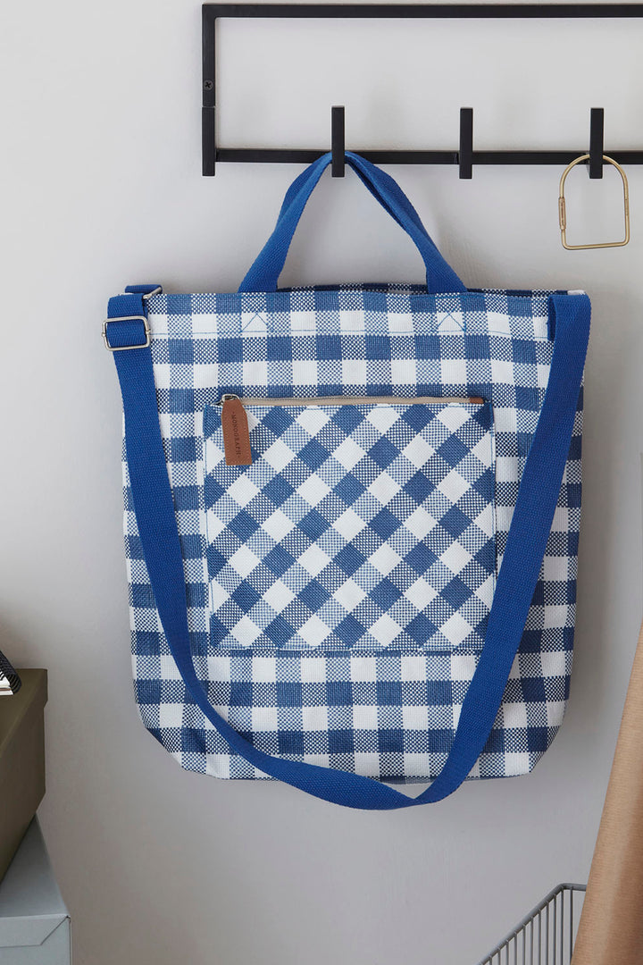 Blue Check Shopper Bag