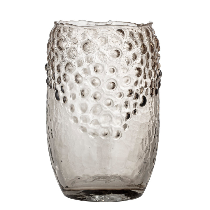 Uneven Dotted Brown Glass Vase
