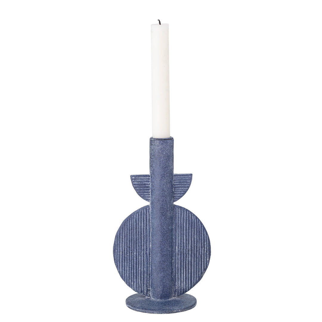 Bess Blue Polyresin Candlestick Sunrise