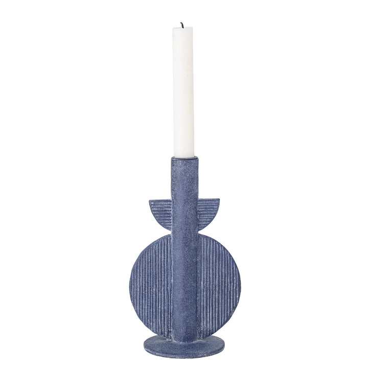Bess Blue Polyresin Candlestick Sunrise