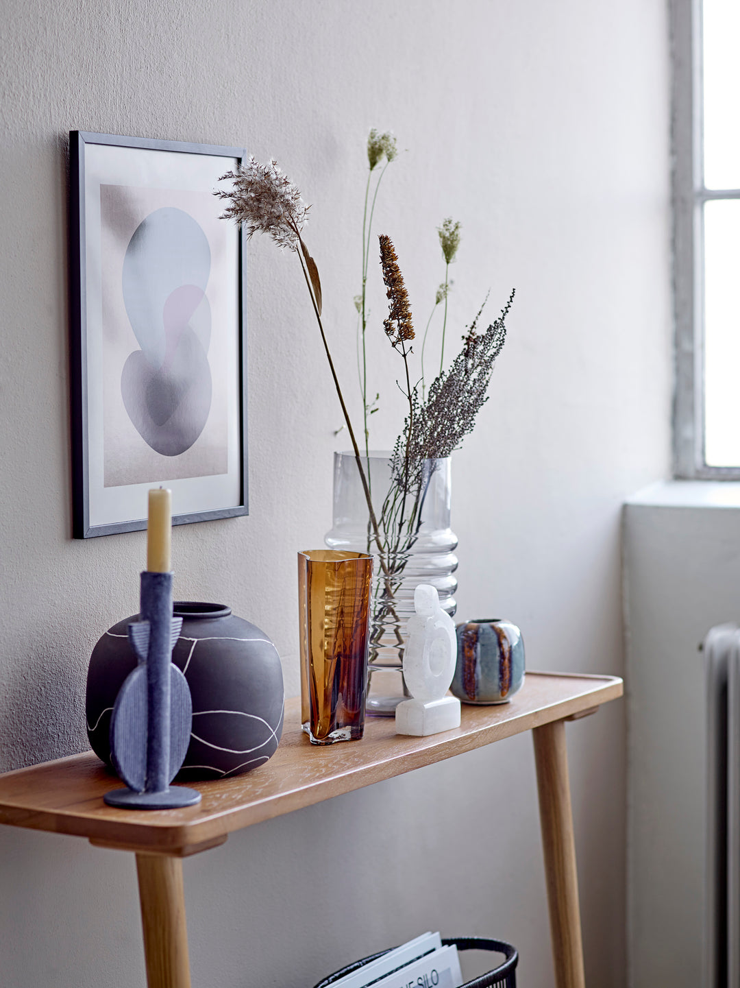 Bess Blue Polyresin Candlestick Sunrise